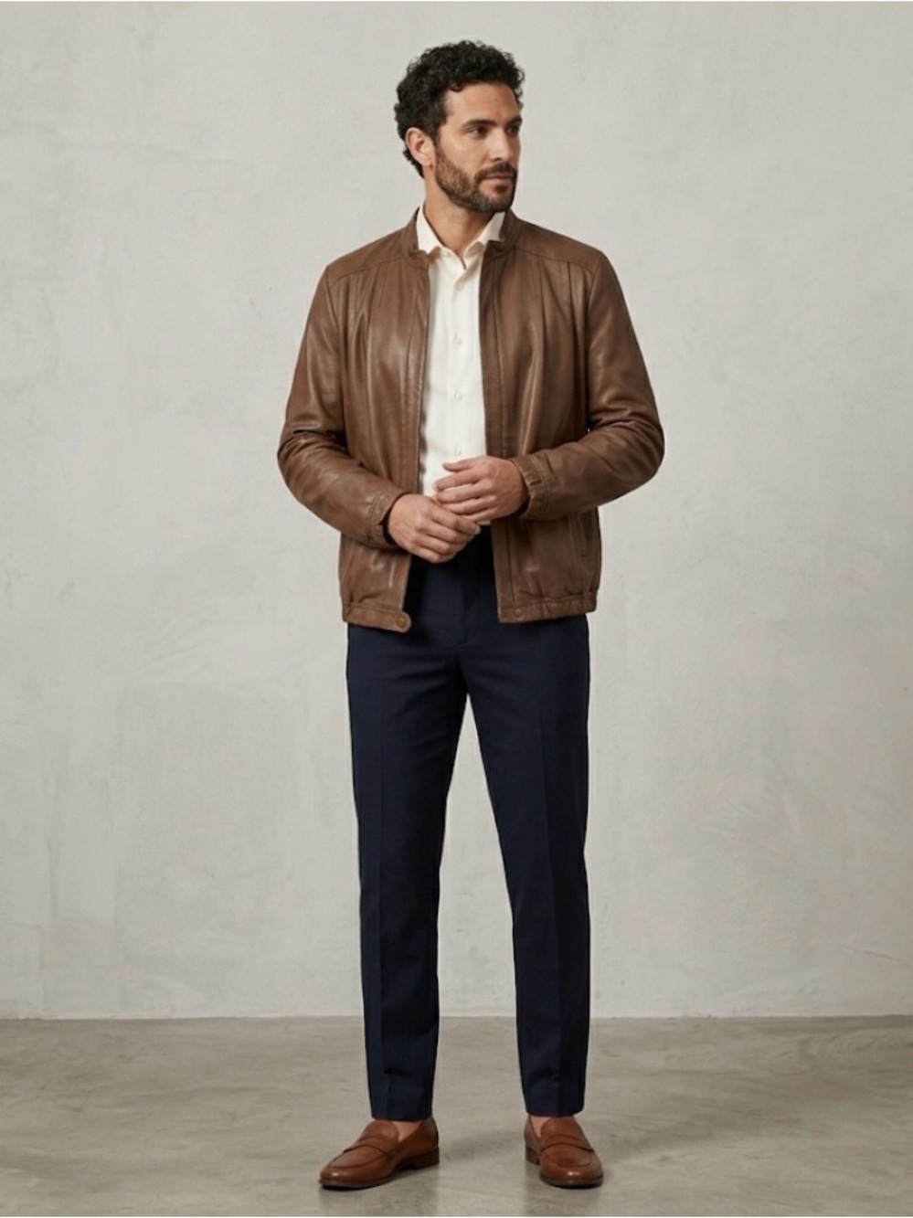 Perwakki‎ Florence Leather Jacket Label — Brown